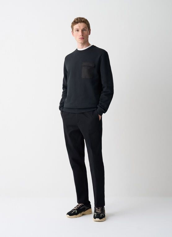 Felpa Colmar girocollo con tasca in nylon uomo