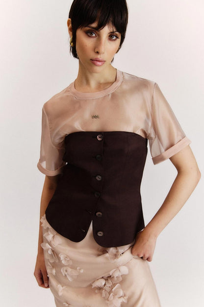 Top Nenette fluido a bustino donna