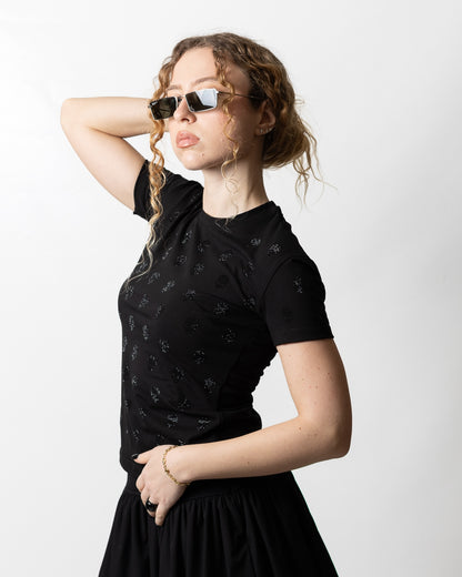 T-Shirt John Richmond slim con strass donna