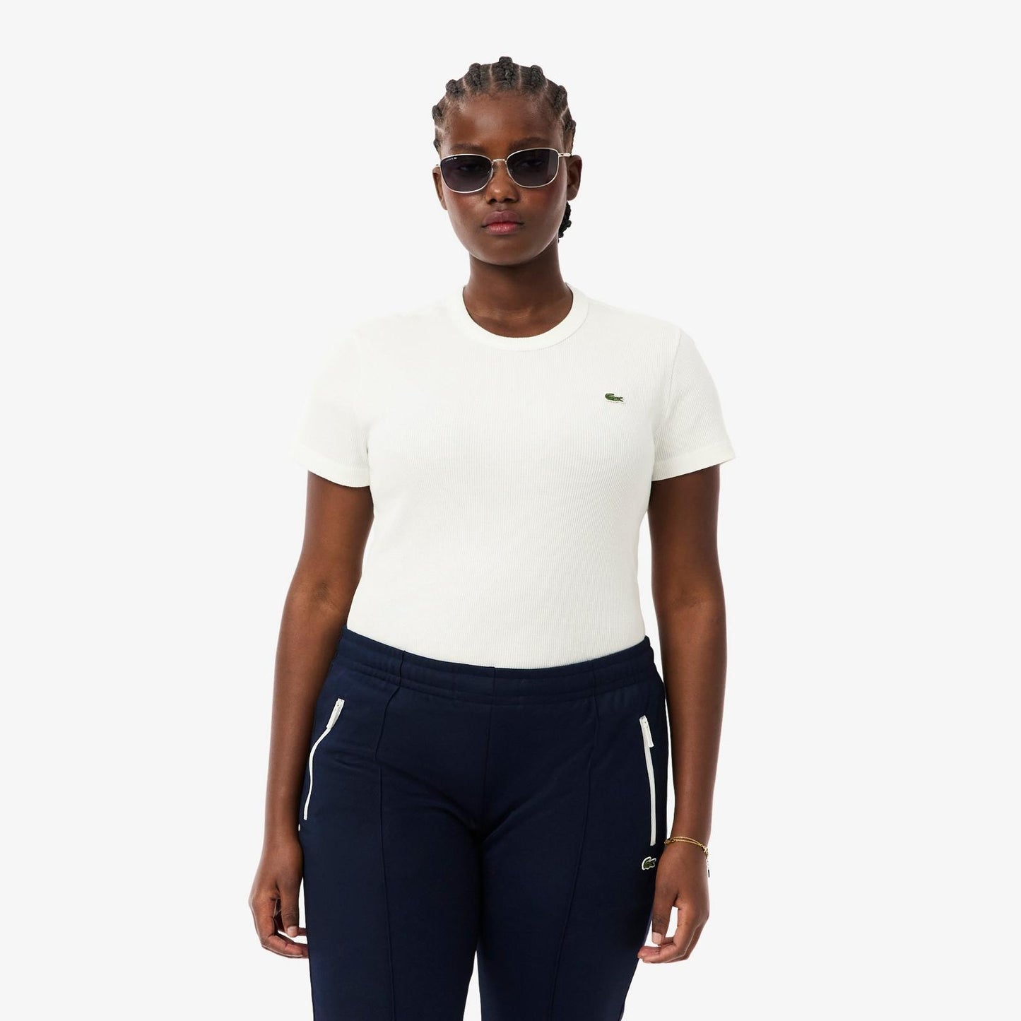 T-Shirt Lacoste "Slim Fit Ribbed" donna