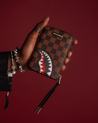 Portafoglio Sprayground marrone shark in paris  zip-out wallet