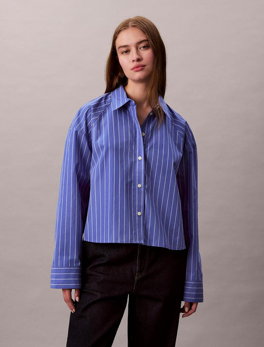 Camicia Calvin Klein Jeans cropped a strisce donna