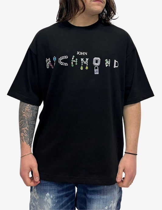 T-Shirt John Richmond con logo gioiello uomo