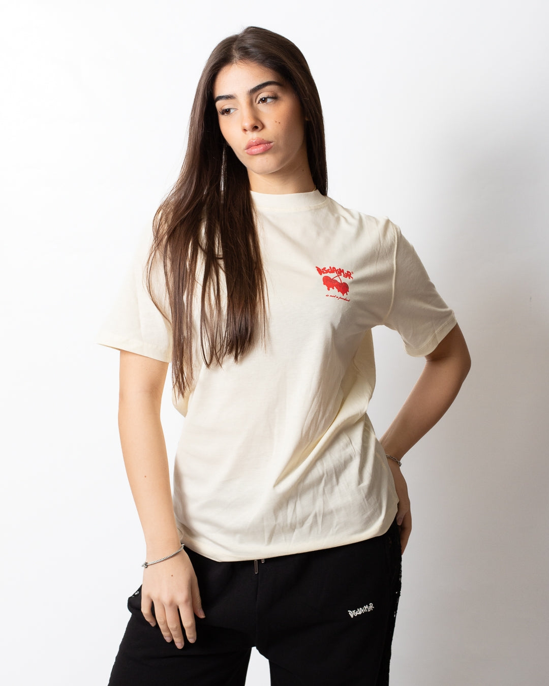 T-Shirt Disclaimer con stampa "Cherry" donna