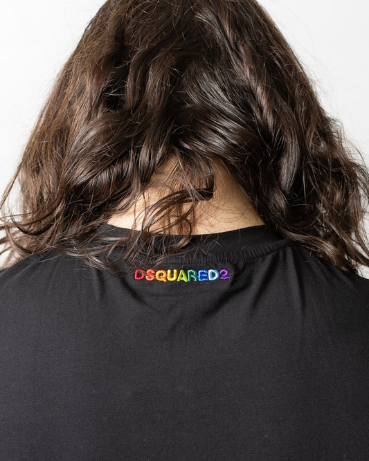 T-Shirt Dsquared2 con logo multicolor uomo