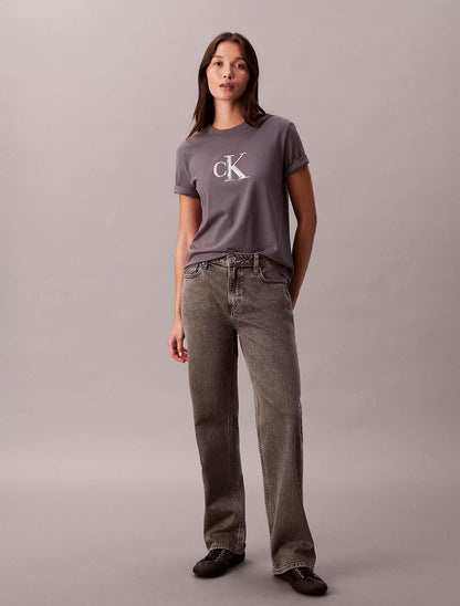 T-Shirt Calvin Klein con logo paillettes donna