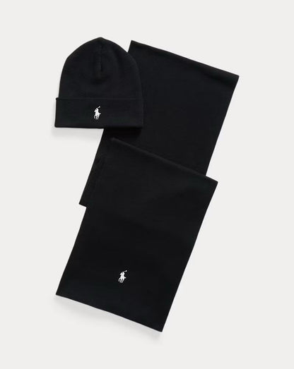 Cappello e sciarpa Polo Ralph Lauren con logo ricamato