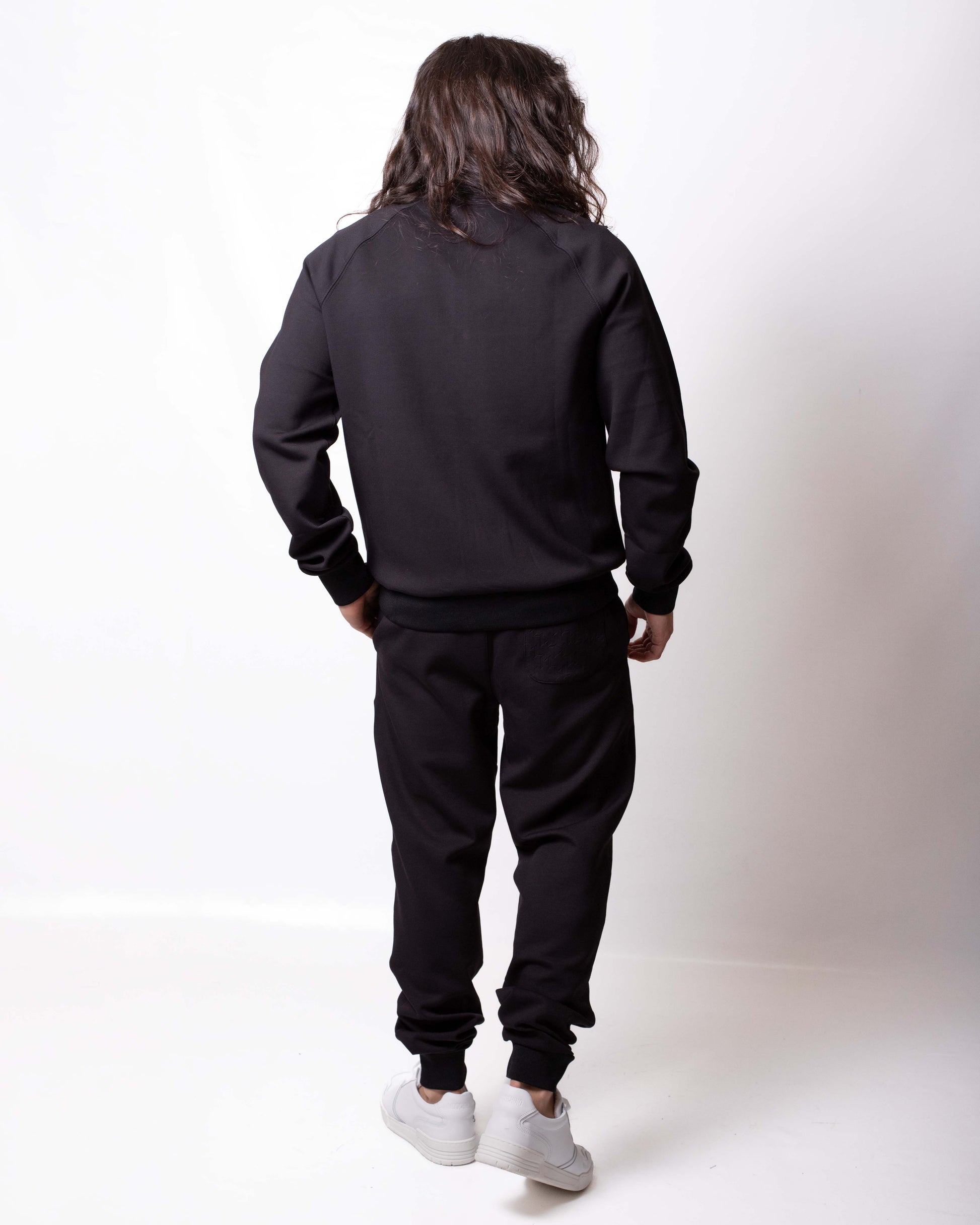 Felpa Karl Lagerfeld fullzip con logo jacquard uomo