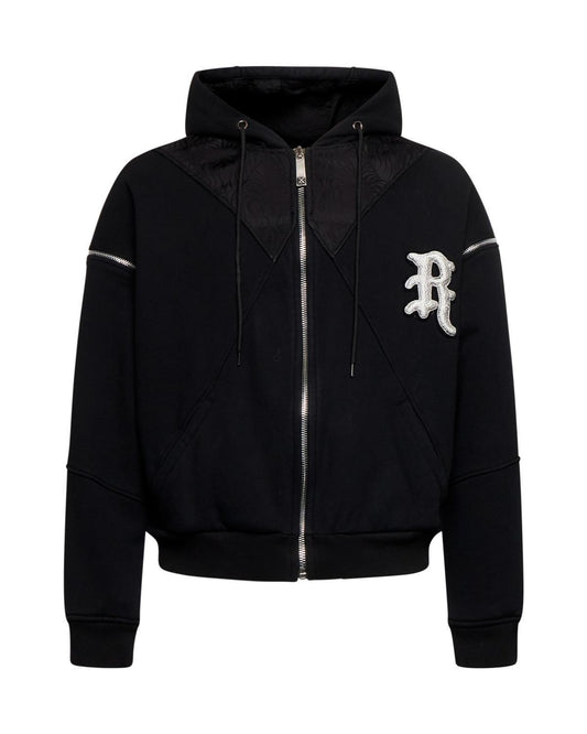 Felpa John Richmond fullzip con cappuccio e ricamo uomo