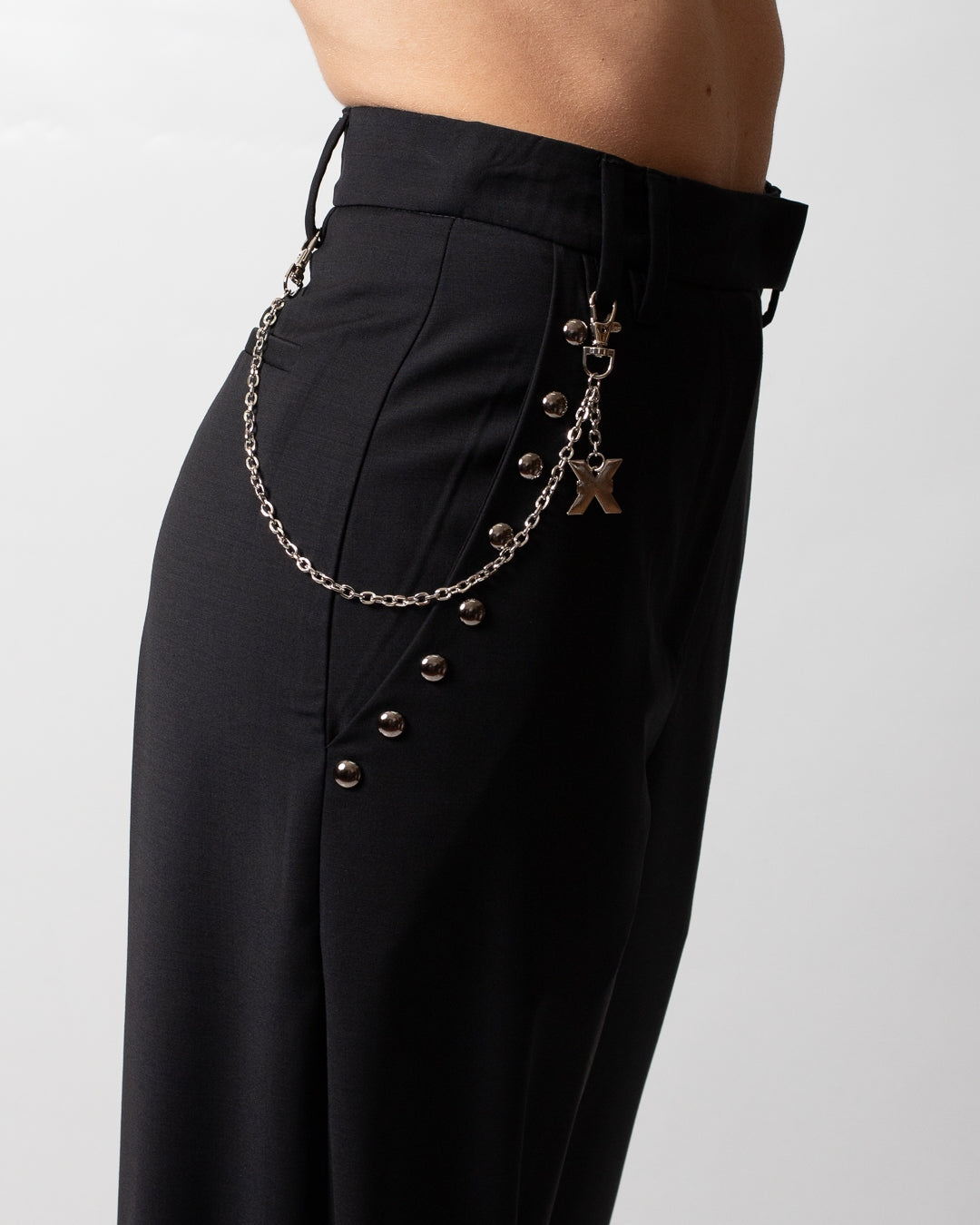 Pantalone Richmond X in misto lana con borchie donna