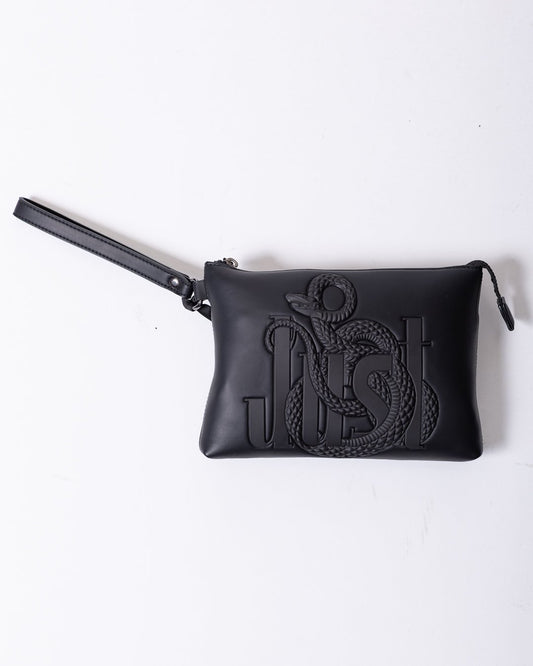 Pochette Just Cavalli in eco pelle con logo gommato in rilievo