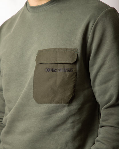 Felpa Colmar girocollo con tasca in nylon uomo