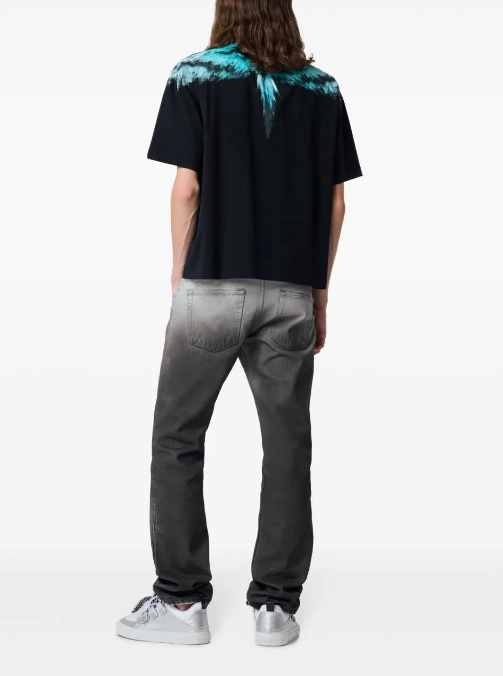 T-Shirt Marcelo Burlon "Colodust Wings Turquoise Black" uomo