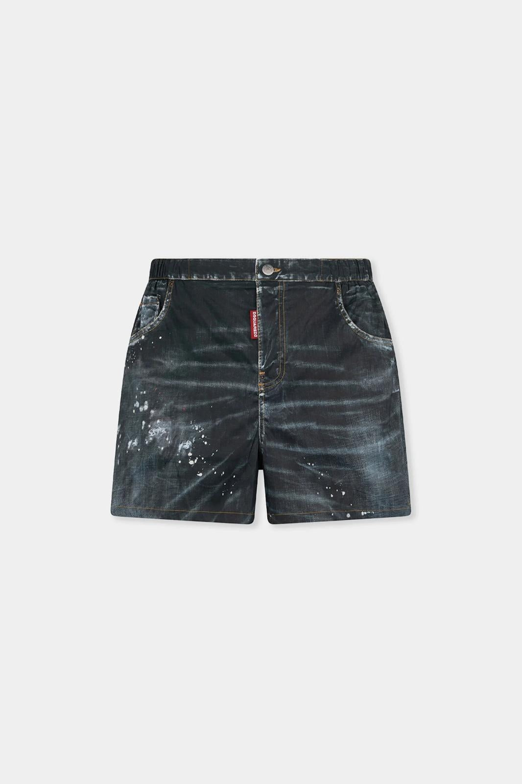 Boxer mare Dsquared2 con stampa denim uomo