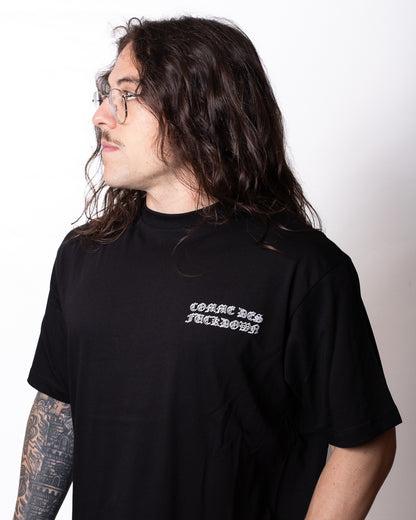T-Shirt Comme des Fuckdown con logo gothic uomo