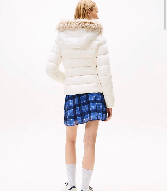 Giubbotto Tommy Jeans con ecopelliccia e cappuccio staccabile