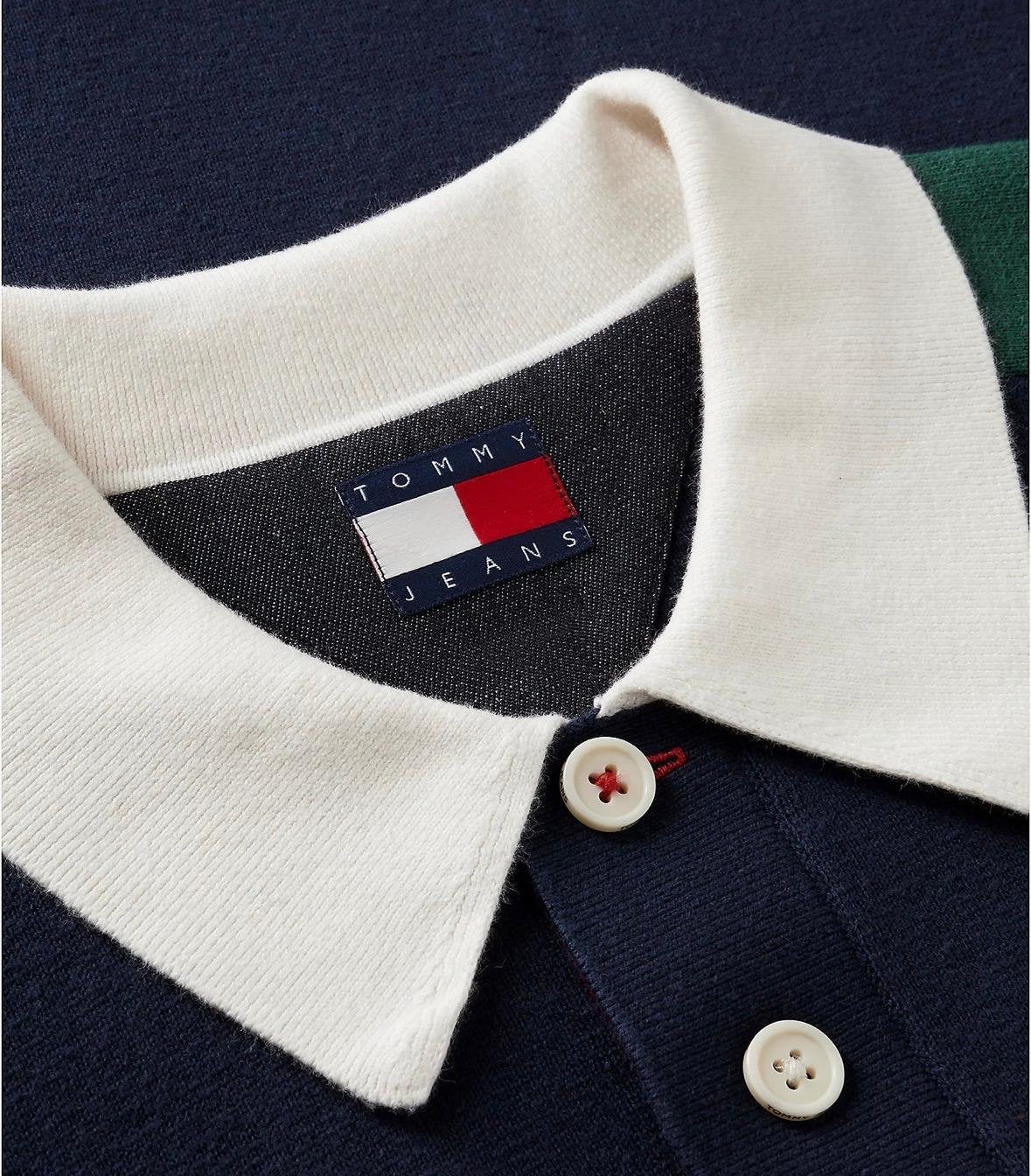 Maglia polo Tommy Jeans con patch logo e dettagli ricamati