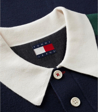 Maglia polo Tommy Jeans con patch logo e dettagli ricamati