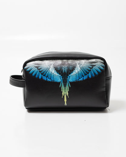Pochette Marcelo Burlon in ecopelle "Icon Wings Royal" logato