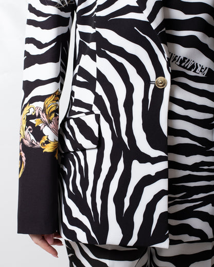 Giacca blazer Versace Jeans Couture monopetto zebrata donna