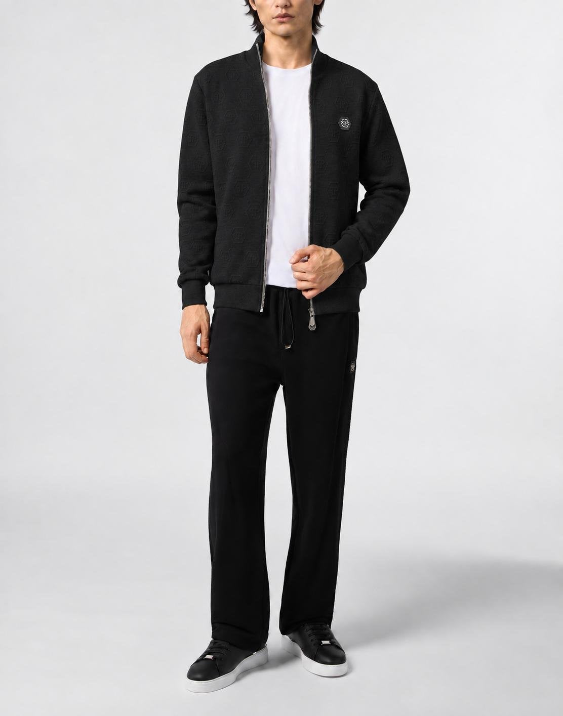 Felpa Philipp Plein Jacquard Monogram con patch logo