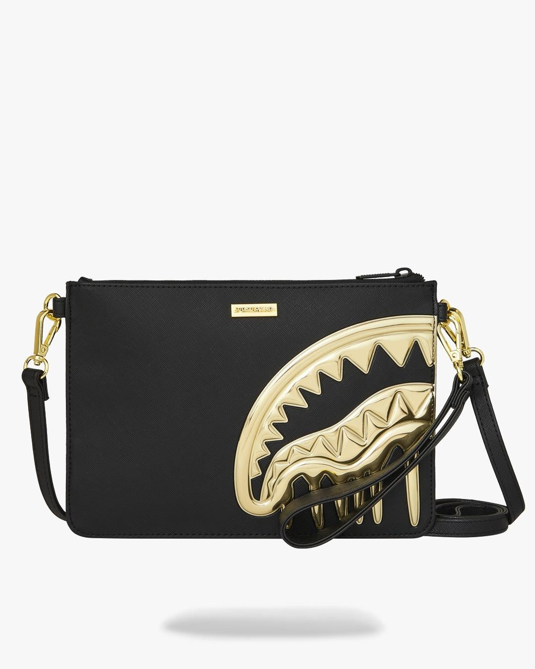Pochette Sprayground nero "GOLD AND DANGEROUS CROSSOVER CLUTCH"