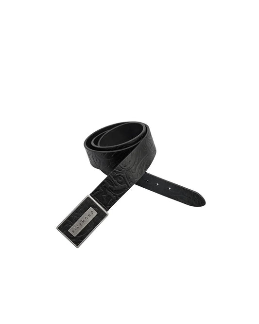 Cintura John Richmond vera pelle con fibbia logo