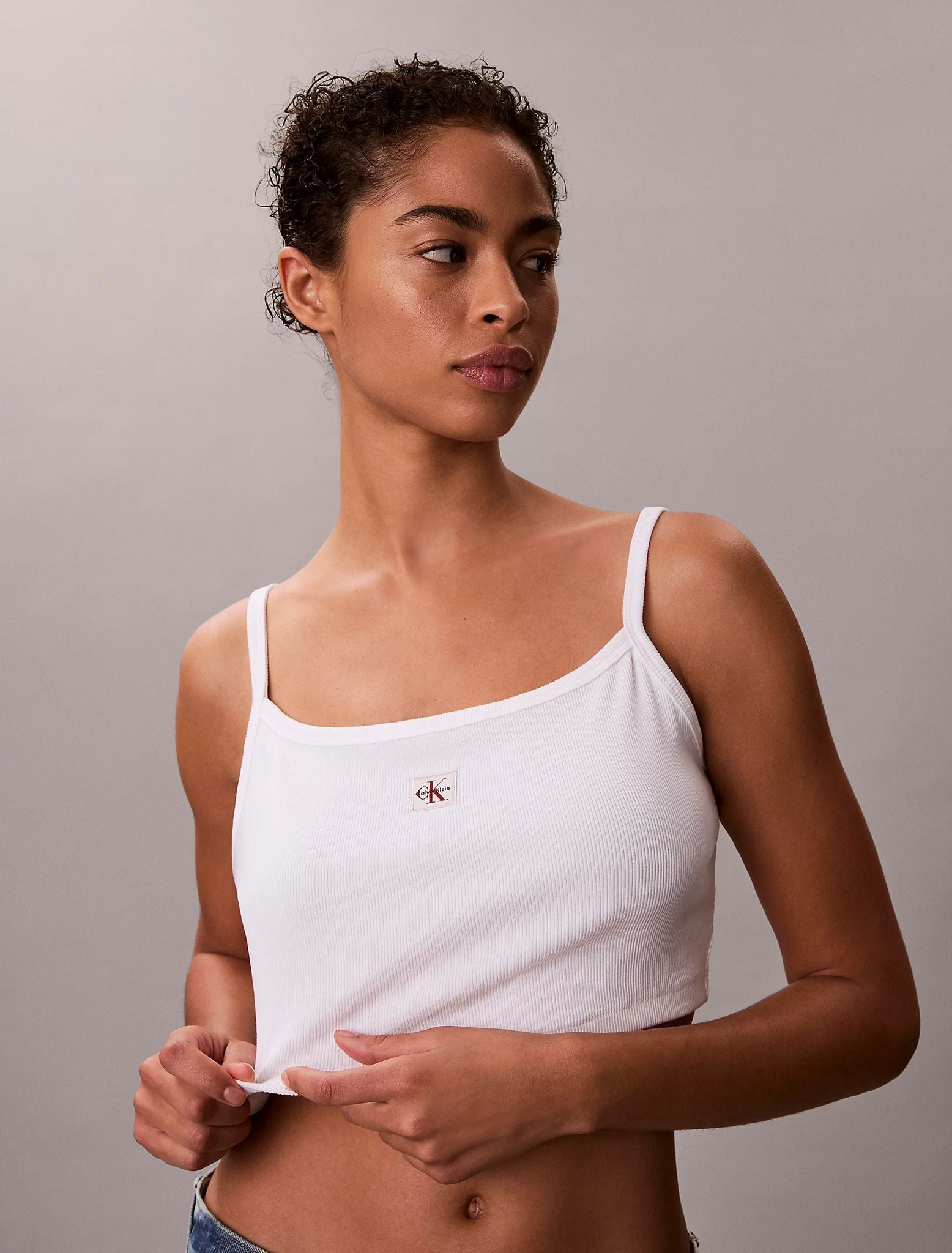Top Calvin Klein in costina cropped donna