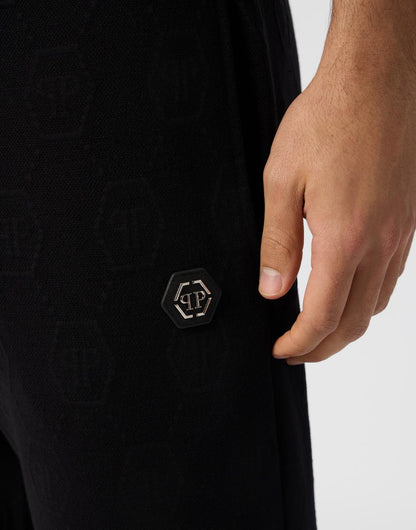 Pantalone Philipp Plein Jacquard Monogram con patch logo