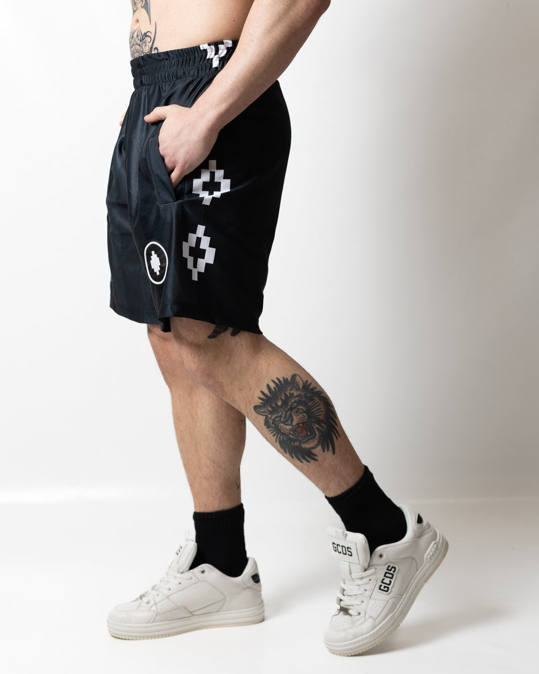 Bermuda Marcelo Burlon in nylon "Soccer County" uomo
