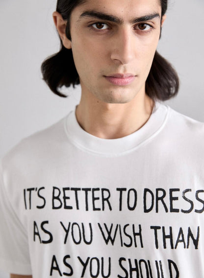 T-Shirt Moschino con maxi logo e slogan stampa uomo