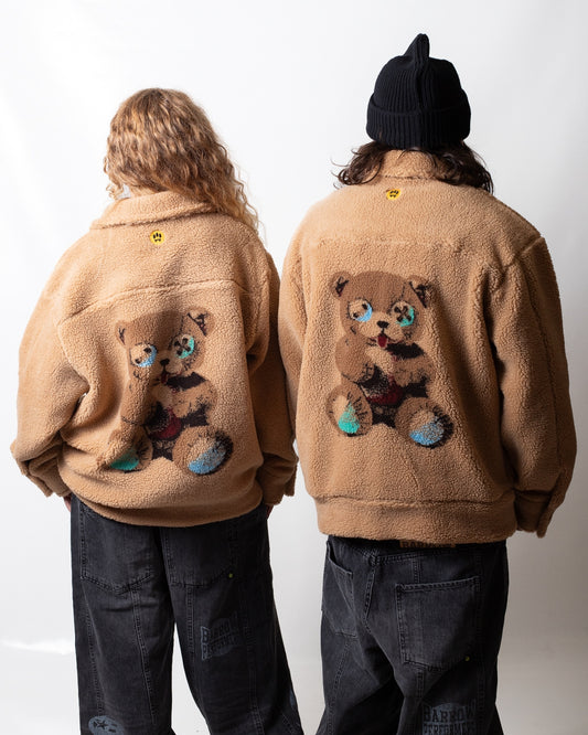 Pelliccia Barrow teddy jacket con stampa
