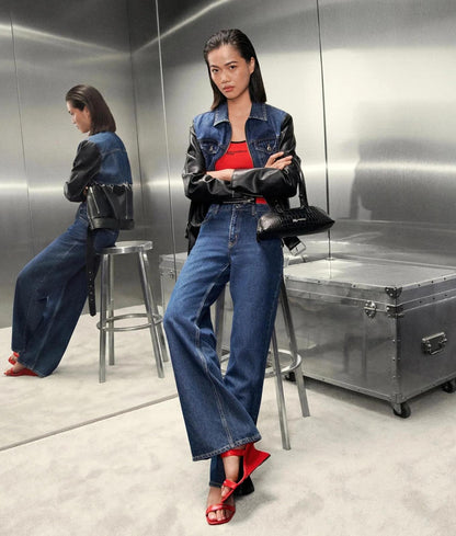 Giubbtto Karl Lagerfeld Jeans in denim ed ecopelle