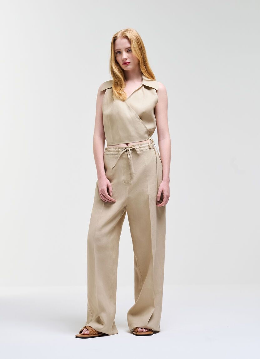 Camicia Colmar in lino con laccetti donna