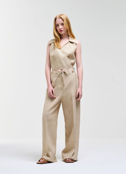 Camicia Colmar in lino con laccetti donna