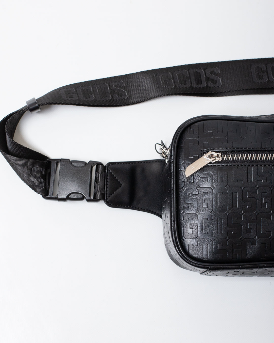 Tracolla GCDS in pelle con logo all-over