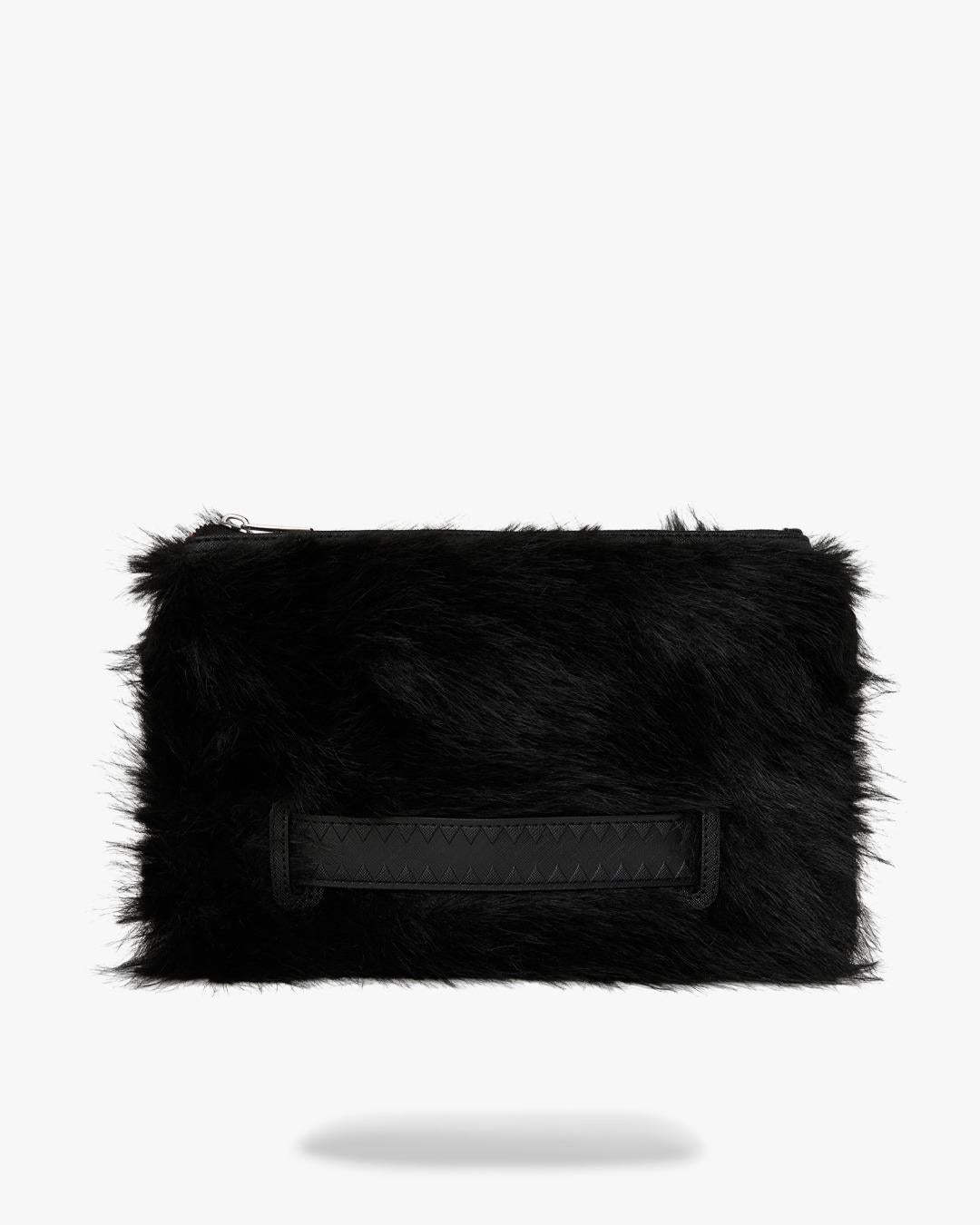 Pochette Sprayground nero "FUR CRAY BLACK CROSSOVER CLUTCH"