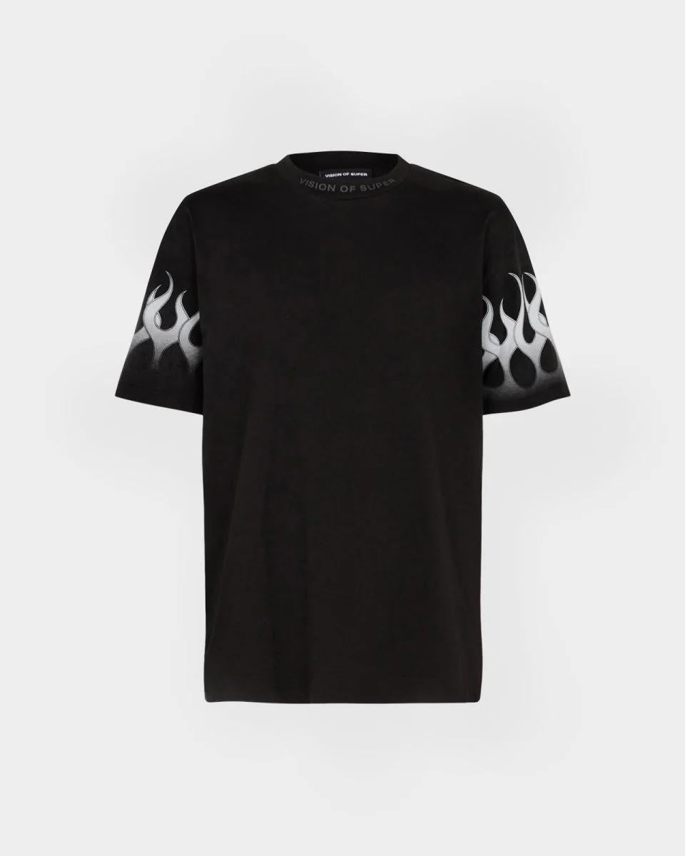 T-Shirt Vision Of Super "White Flames" uomo