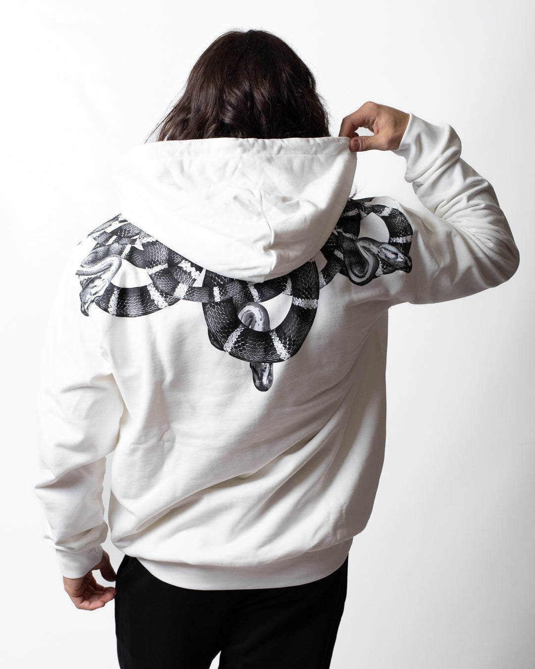 Felpa Marcelo Burlon fullzip con cappuccio "Black Snake" uomo