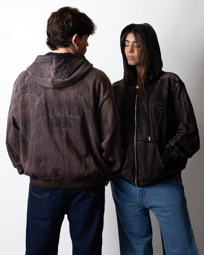 Felpa GCDS fullzip con cappuccio "Faded"