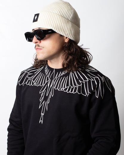 Felpa Marcelo Burlon girocollo con logo wings basic uomo