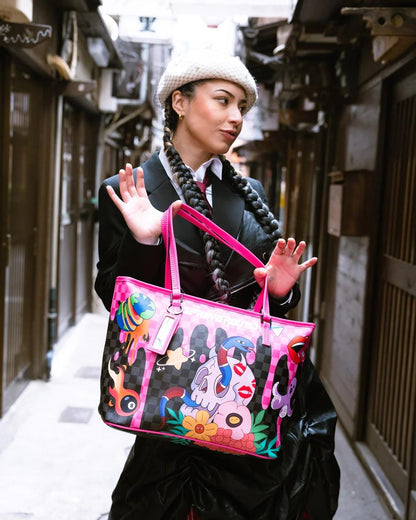 Borsa Sprayground nero WTF skull drip tote