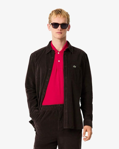 Camicia Lacoste regular fit effetto velluto uomo