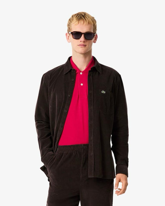 Camicia Lacoste regular fit effetto velluto uomo