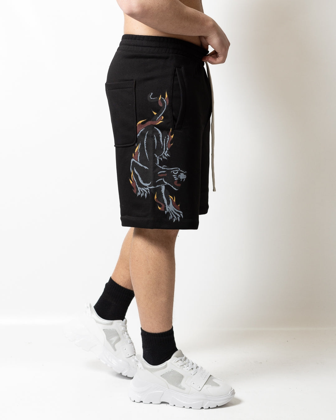 Bermuda Comme des Fuckdown in felpa con stampe uomo