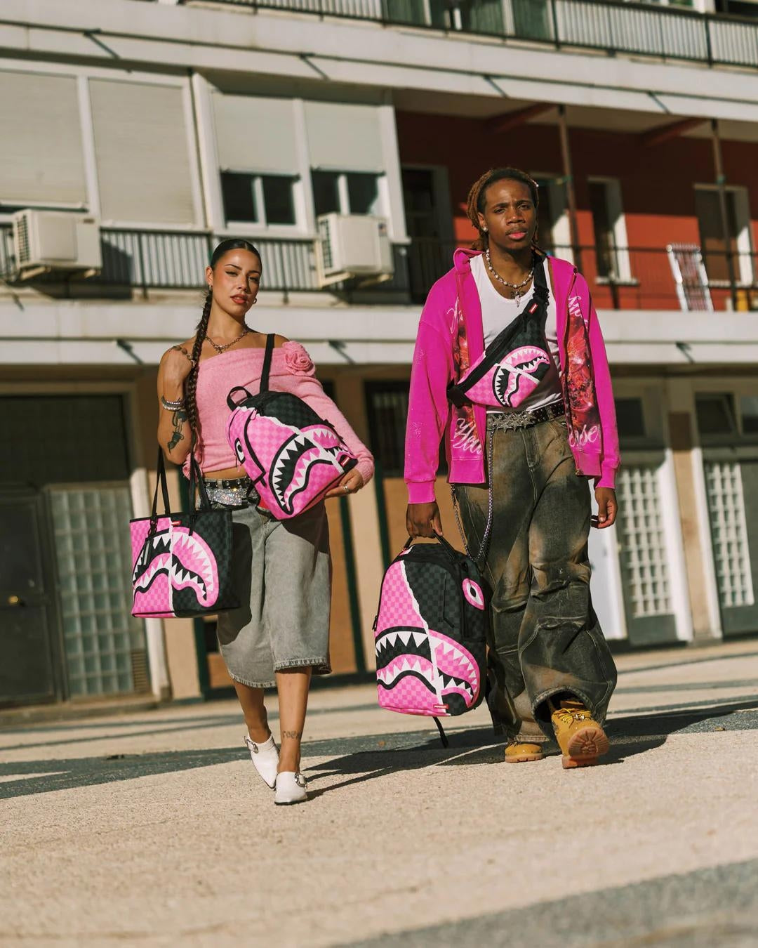 Zaino Sprayground fucsia "PINK AND BLACK TEAR SIP BACKPACK"
