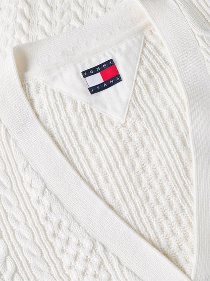 Cardigan Tommy Jeans ricamato con bordi a contrasto donna