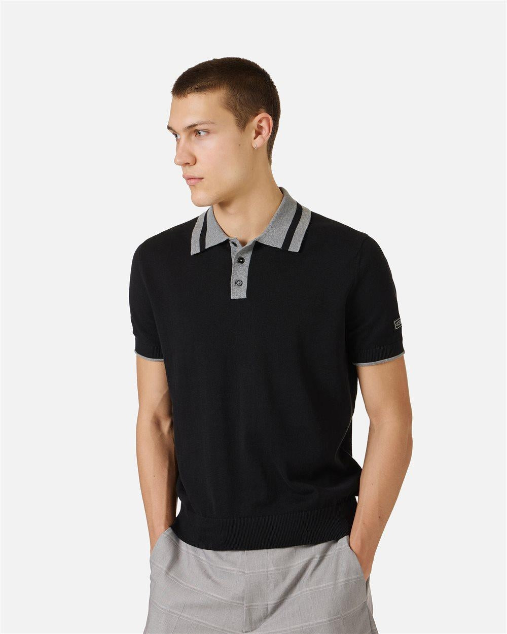 Polo Iceberg in maglia di cotone con colletto a contrasto