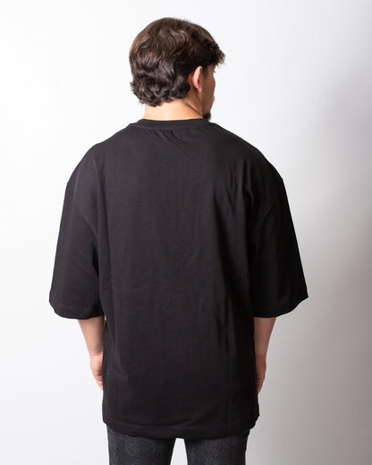 T-Shirt John Richmond over con logo e borchie uomo