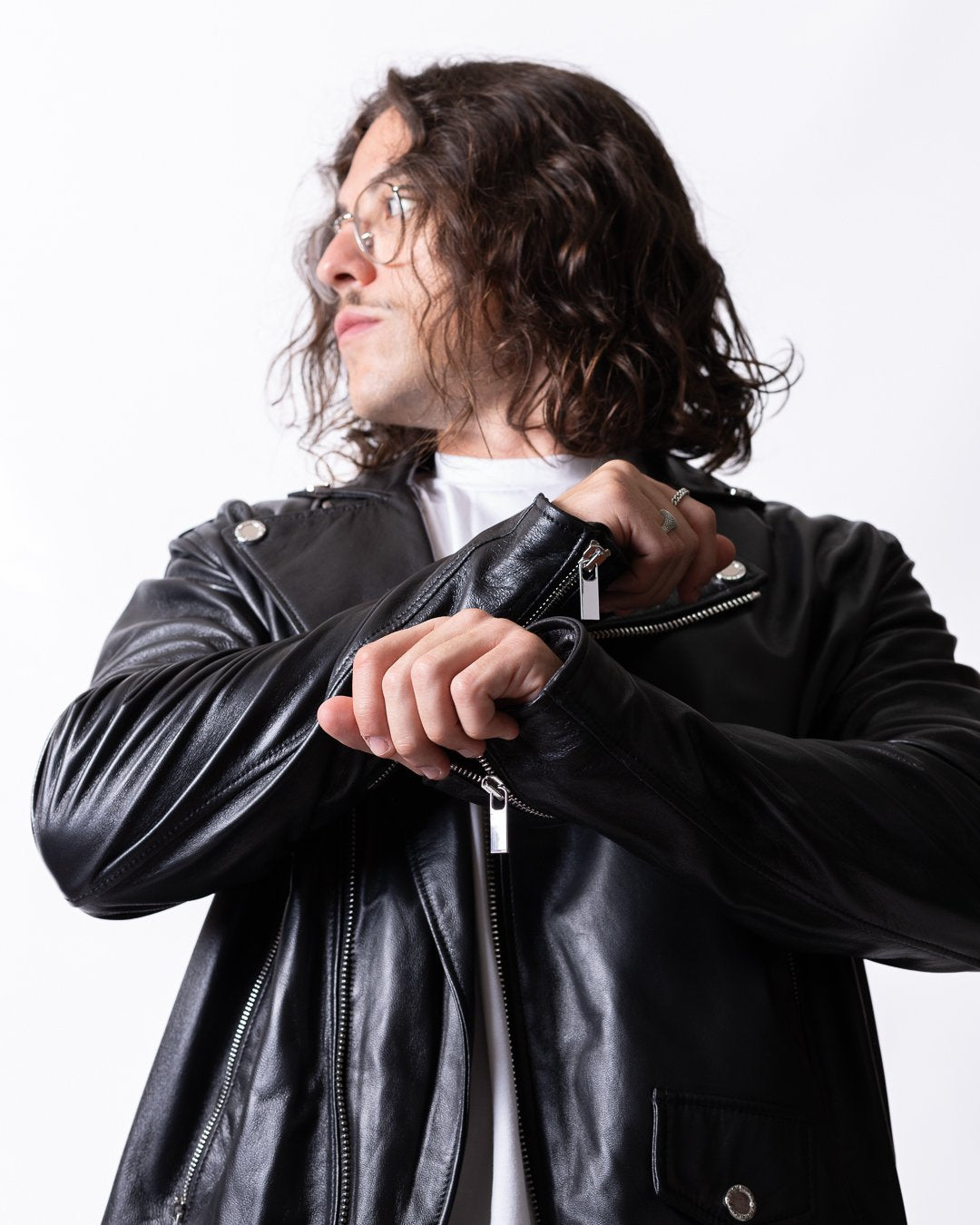 Giubbotto Richmond X biker in vera pelle uomo